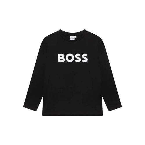 Load image into Gallery viewer, BOSS KIDS&#39; LONG-SLEEVED T-SHIRT IN COTTON WITH CONTRAST LOGO - Yooto
