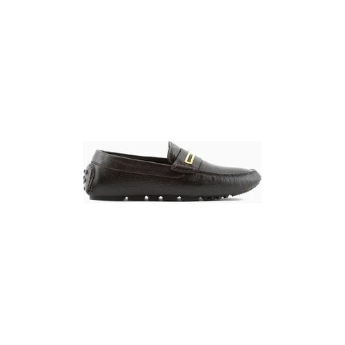 Load image into Gallery viewer, EMPORIO ARMANI PEBBLED LEATHER DRIVING LOAFERS WITH STIRRUP BAR - Yooto
