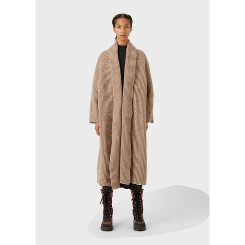 Load image into Gallery viewer, EMPORIO ARMANI CHALET CAPSULE COLLECTION WOOL-BLEND RIBBED-KNIT COAT - Yooto
