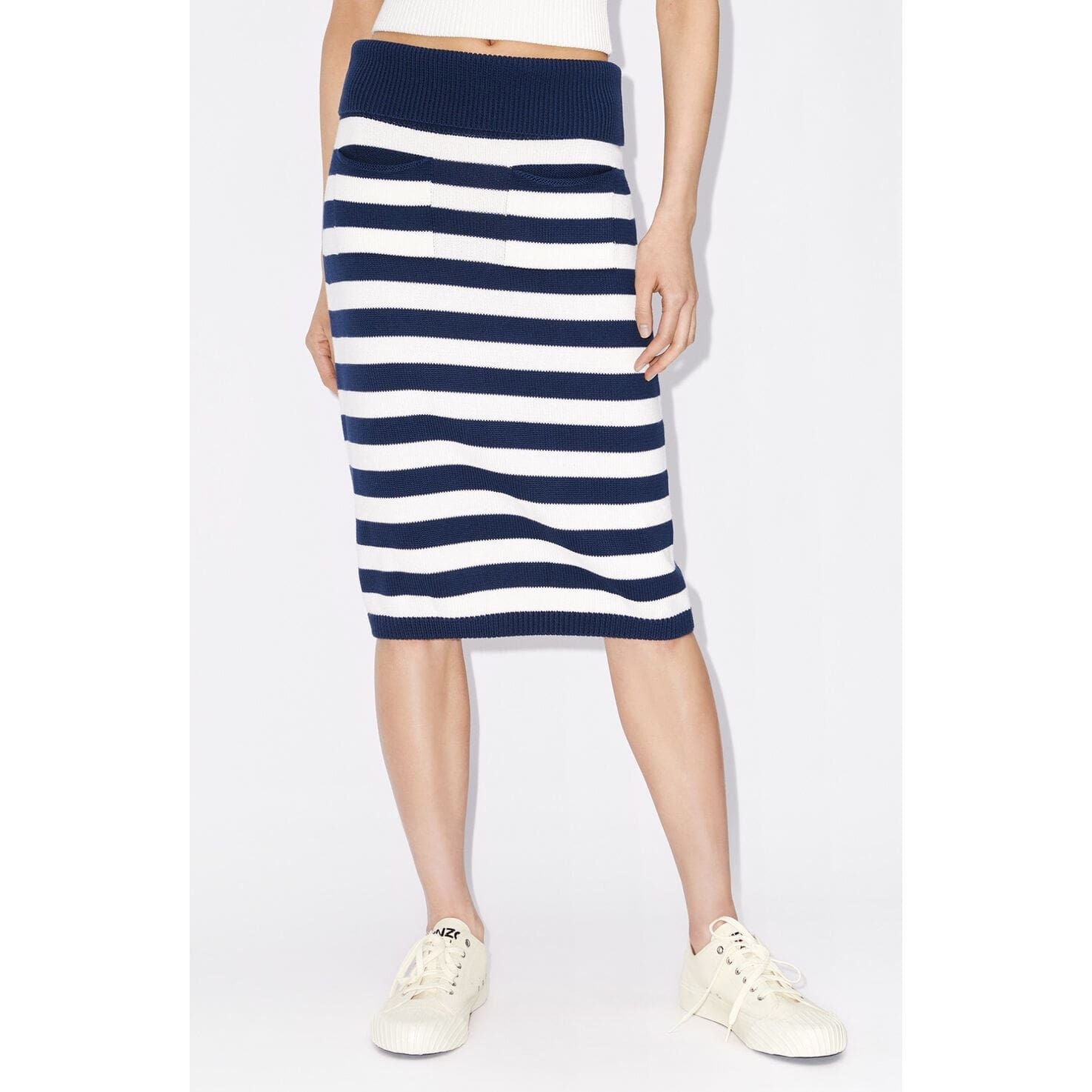 KENZO STRIPED MIDI SKIRT - Yooto