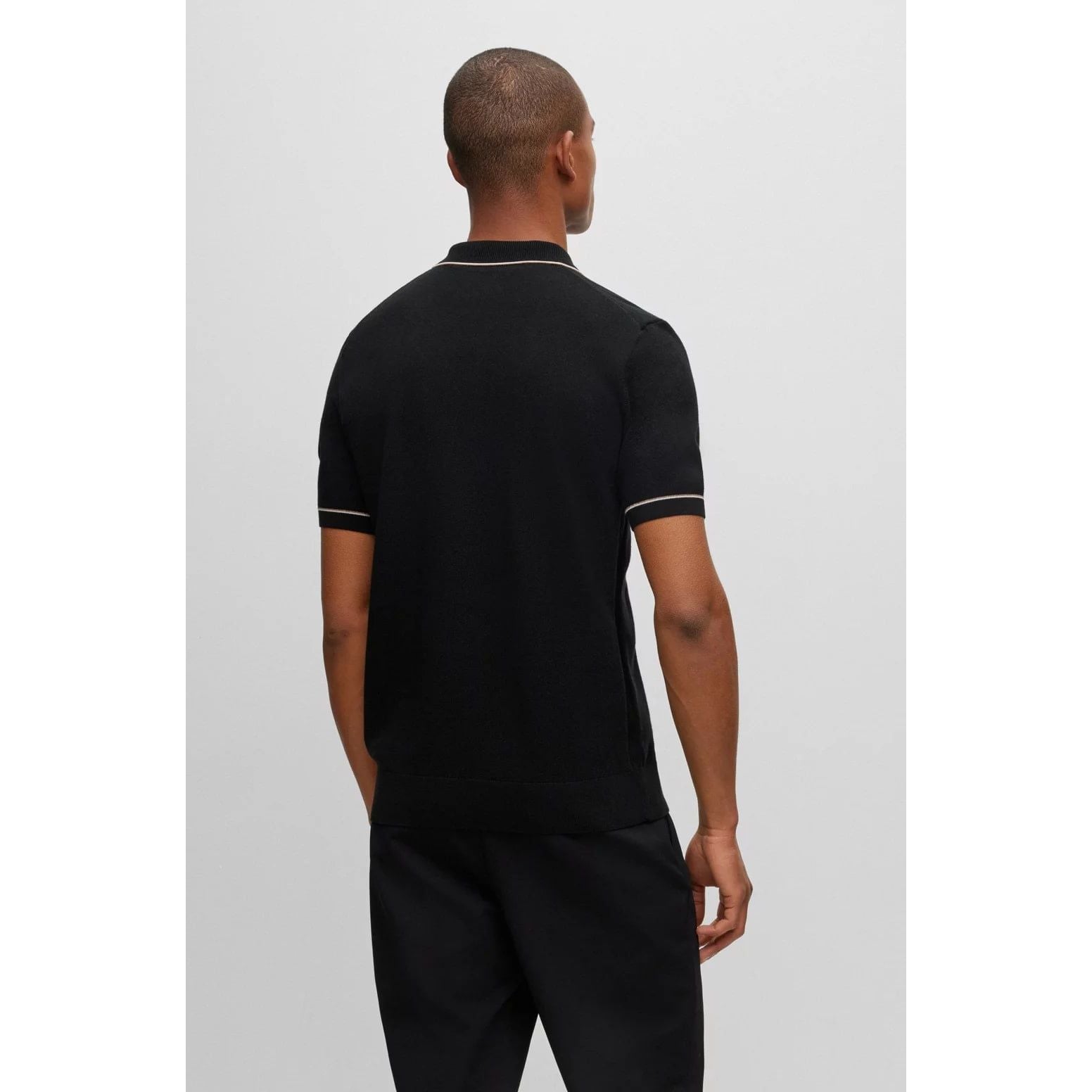 BOSS REGULAR-FIT POLO SWEATER WITH ZIP PLACKET - Yooto