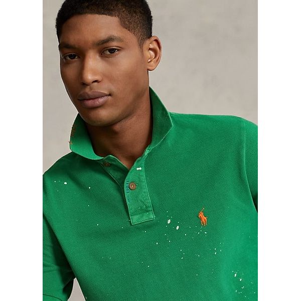 POLO RALPH LAUREN CLASSIC FIT DISTRESSED MESH POLO SHIRT - Yooto