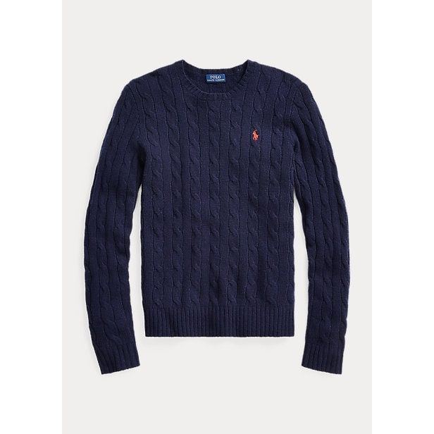 Polo Ralph Lauren Cable Wool-Cashmere Crewneck Sweater– Yooto