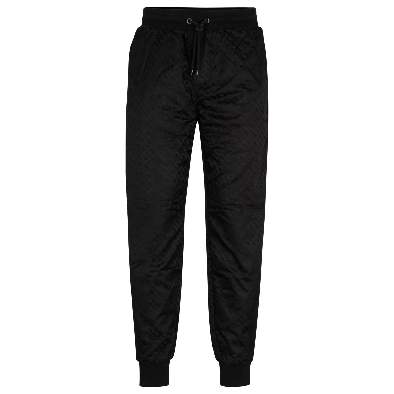 BOSS COTTON-BLEND TRACKSUIT BOTTOMS WITH MONOGRAMS AND STRIPES - Yooto