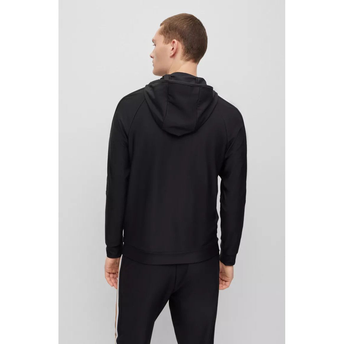 BOSS ZIP-UP HOODIE IN ACTIVE-STRETCH JERSEY WITH LOGO - Yooto