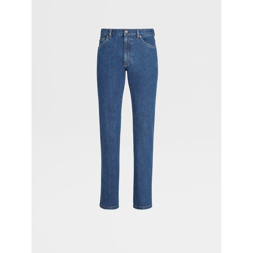 Load image into Gallery viewer, Blue Stone Wash Organic Cotton 5-Pocket Jeans - Yooto
