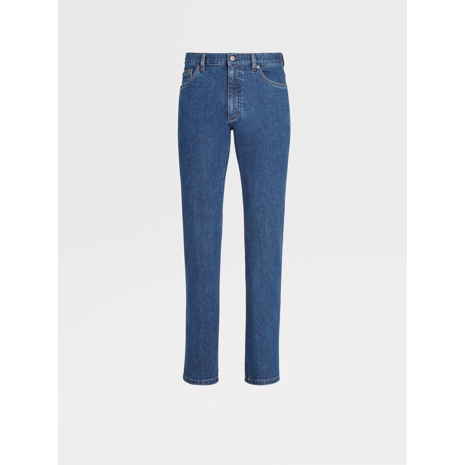 Blue Stone Wash Organic Cotton 5-Pocket Jeans - Yooto