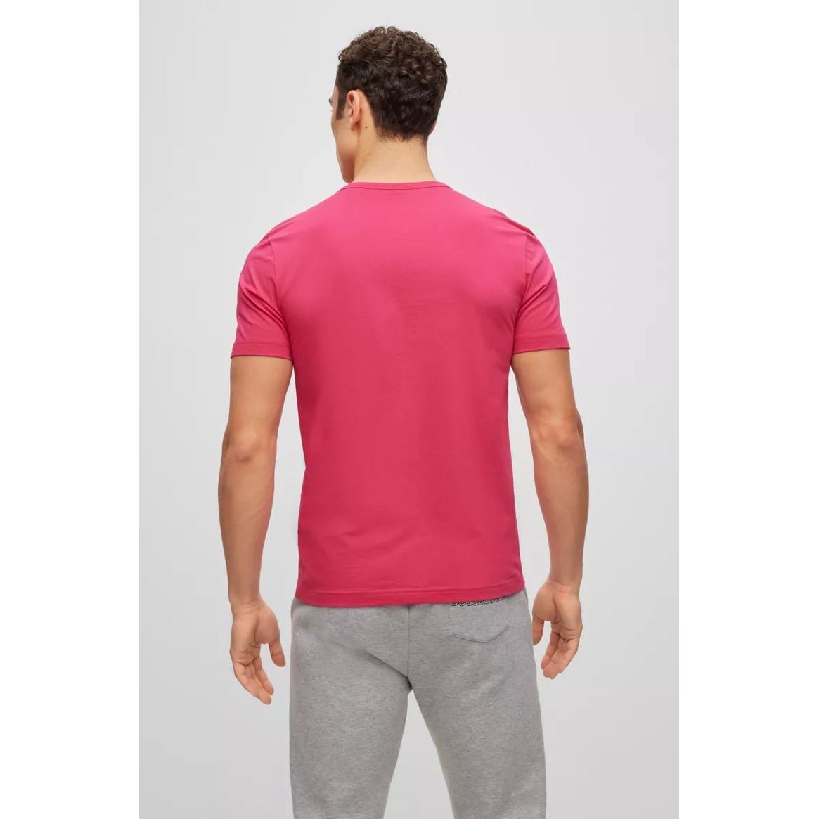 BOSS ORGANIC-COTTON T-SHIRT WITH CURVED LOGO - Yooto