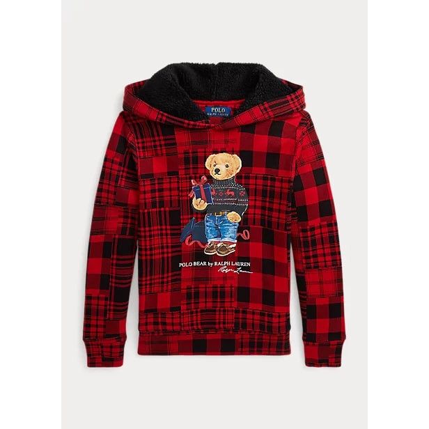 POLO RALPH LAUREN POLO BEAR TARTAN SWEATSHIRT WITH HOOD - Yooto