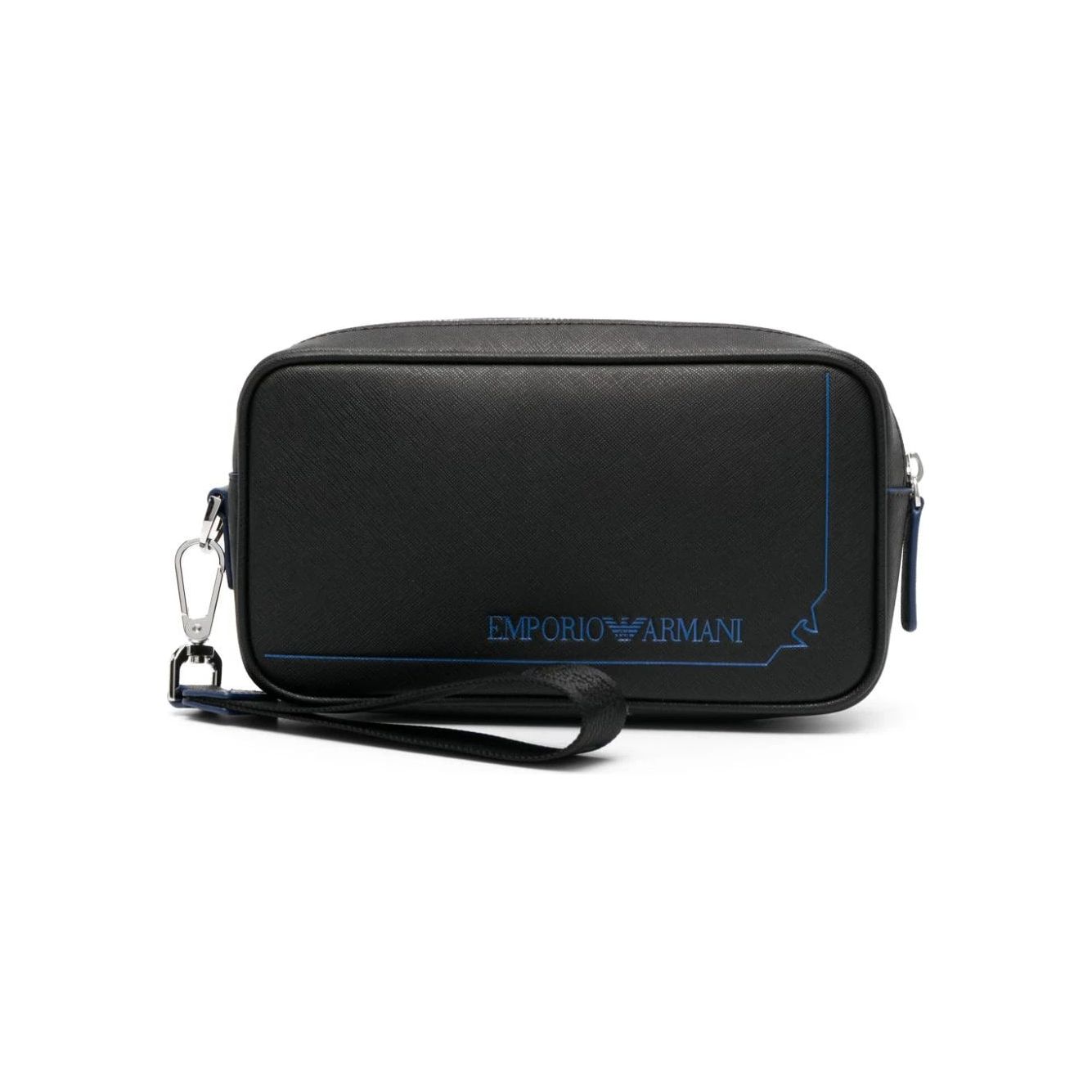 EMPORIO ARMANI LOGO-EMBOSSED LEATHER WASH BAG - Yooto