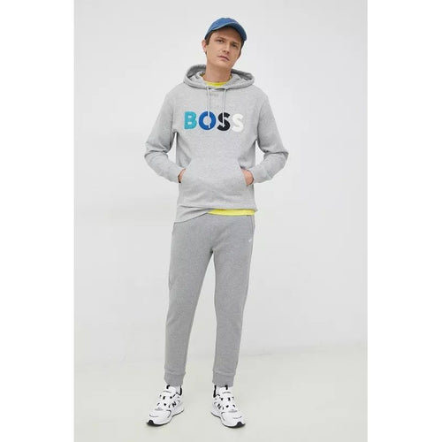 Load image into Gallery viewer, BOSS COTTON-TERRY TRACKSUIT BOTTOMS WITH CONTRAST LOGO - Yooto
