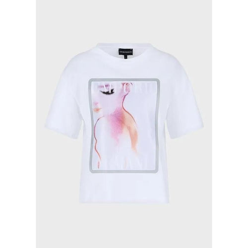 Load image into Gallery viewer, EMPORIO ARMANI SOFT ORGANIC-JERSEY T-SHIRT WITH 3D-EFFECT PRINT OVERSIZED PATCH - Yooto
