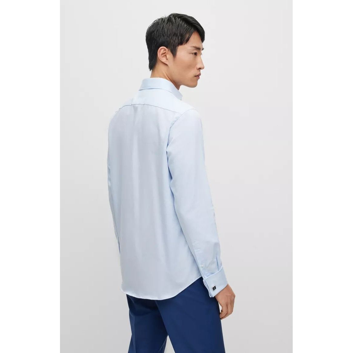 BOSS REGULAR-FIT SHIRT IN MICRO-STRUCTURED ORGANIC COTTON - Yooto