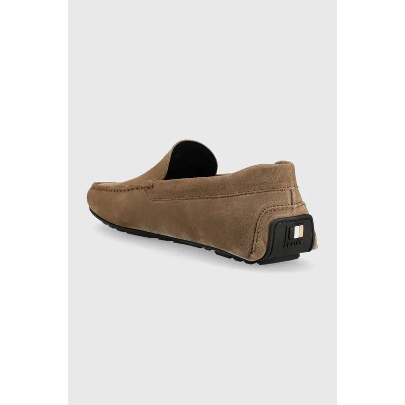 BOSS SUEDE MOCCASINS WITH LOGO DETAILS - Yooto