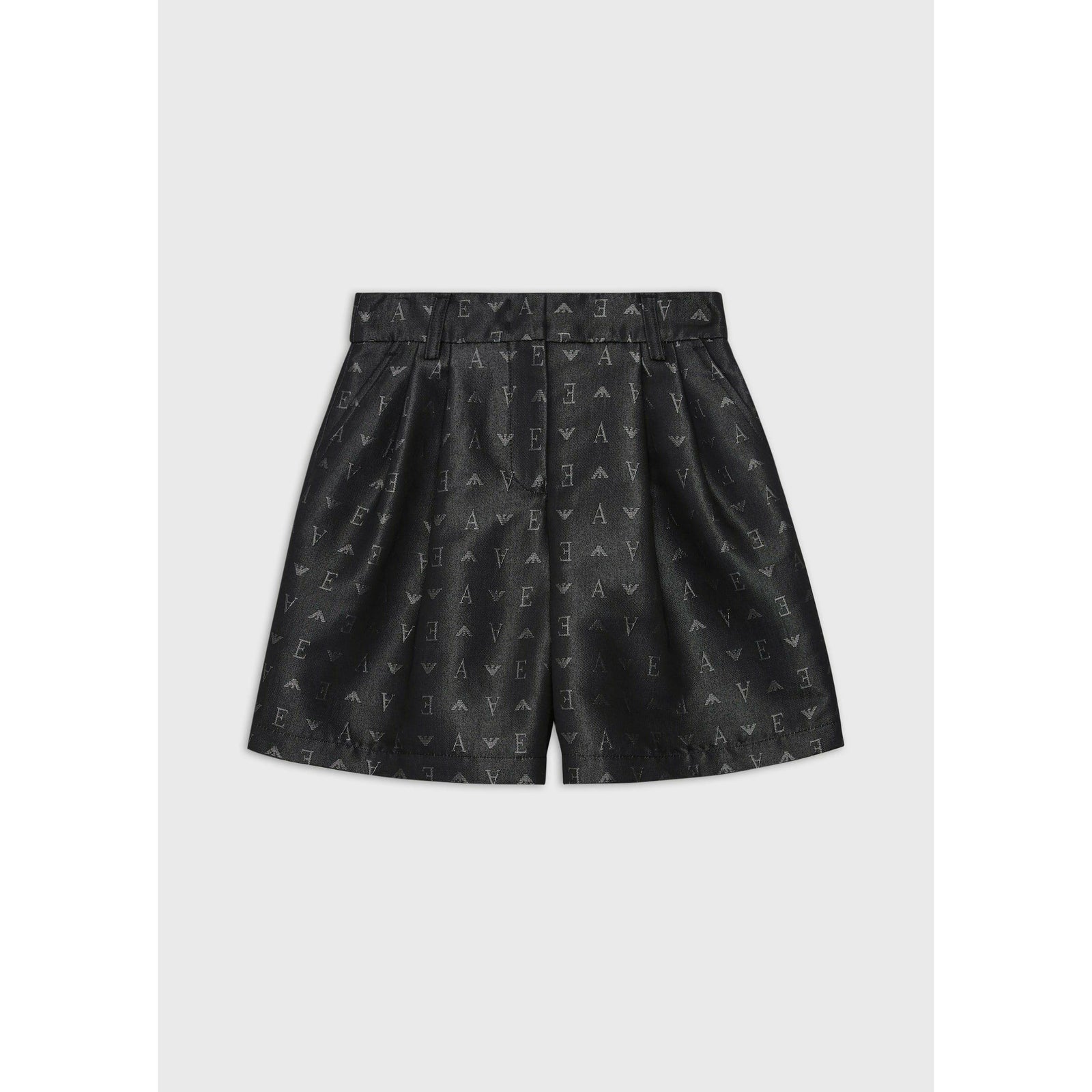 DARTED DENIM SHORTS WITH ALL-OVER LOGO - Yooto