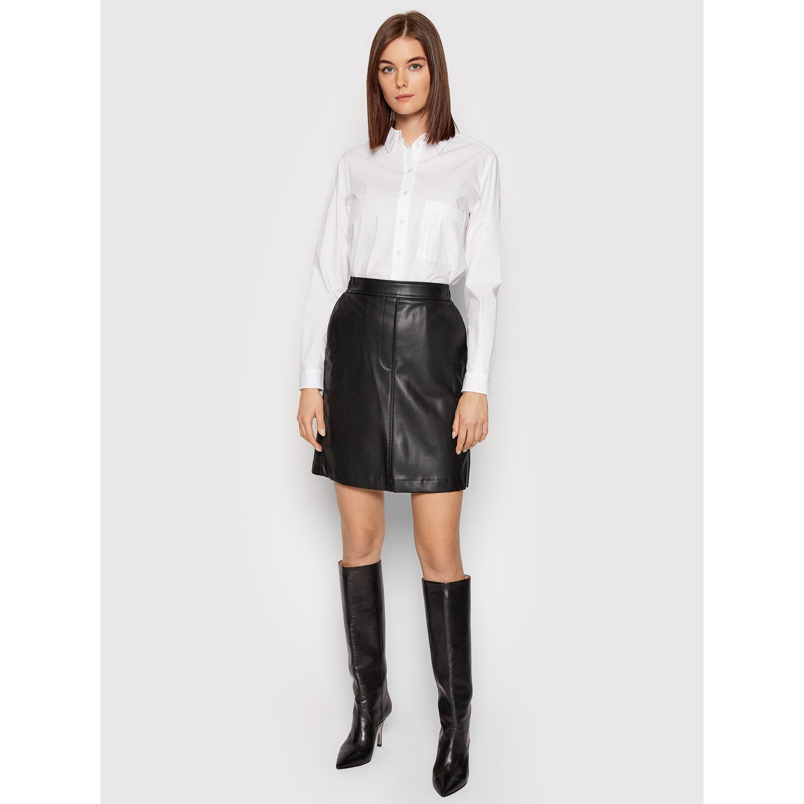 FAUX LEATHER SKIRT - Yooto