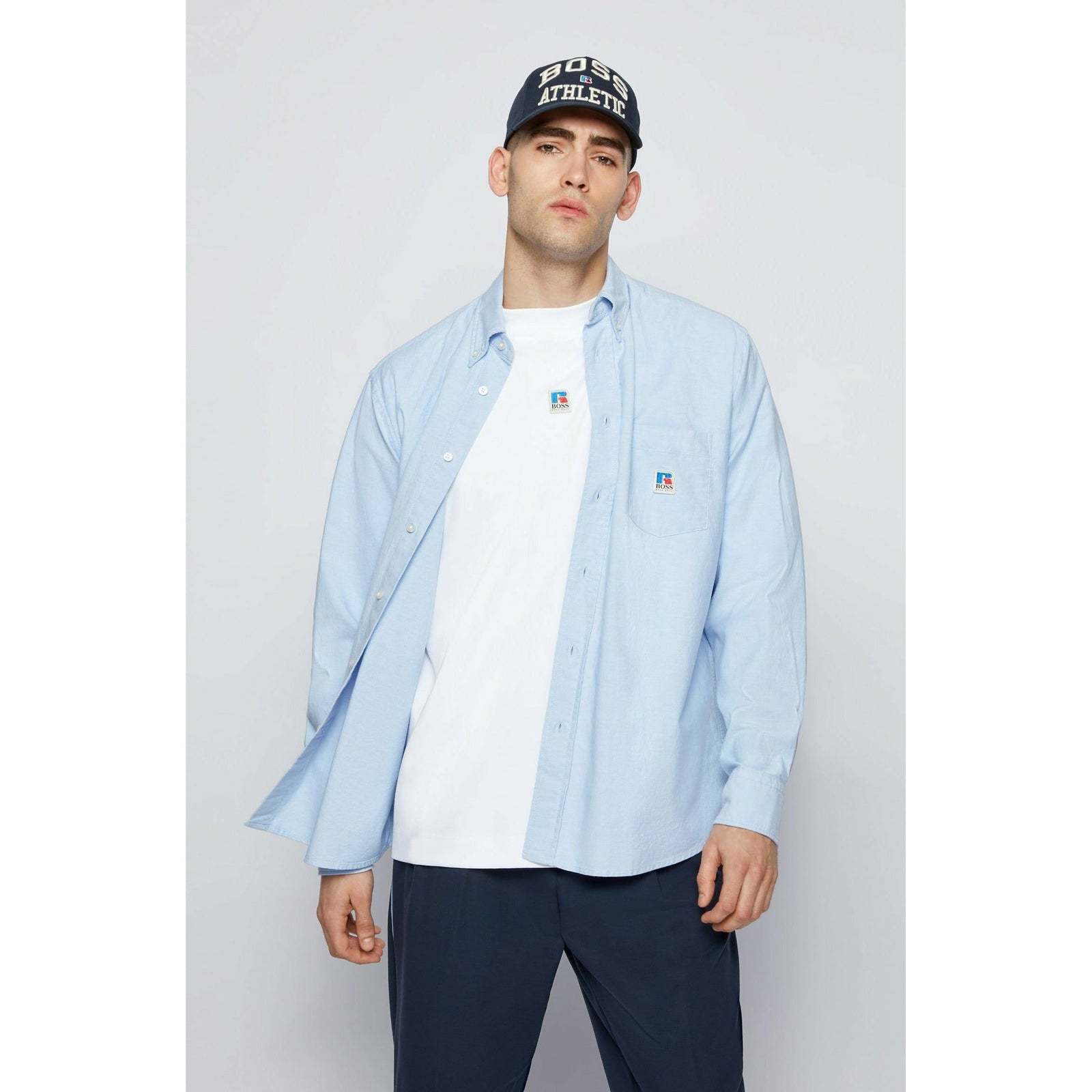 RELAXED-FIT SHIRT IN OXFORD COTTON WITH EXCLUSIVE LOGO - Yooto