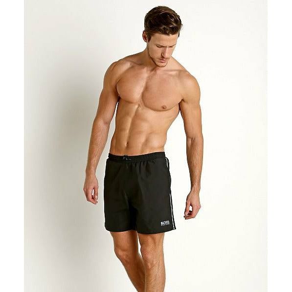 QUICK-DRYING SWIM SHORTS WITH CONTRAST LOGO AND PIPING - Yooto