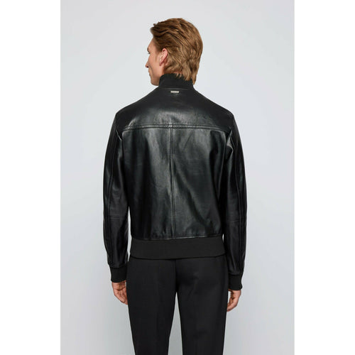 Load image into Gallery viewer, BOMBER-STYLE LEATHER JACKET IN A REGULAR FIT - Yooto
