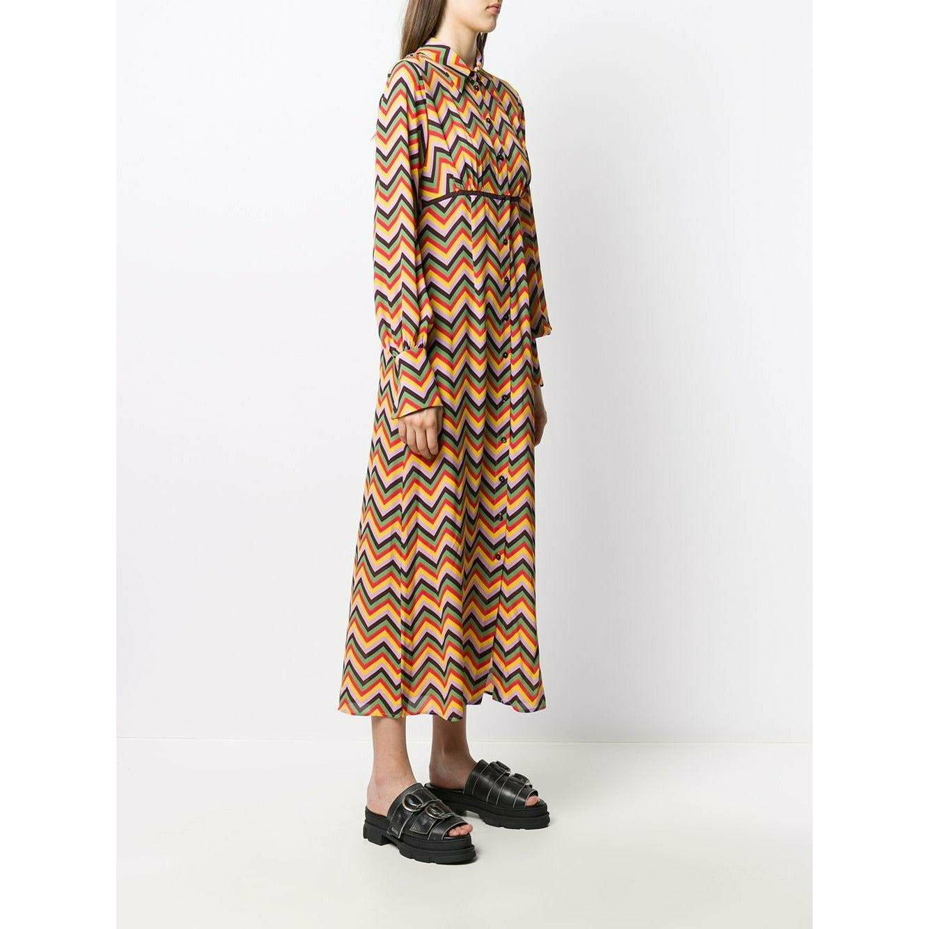 ZIGZAG PRINT SHIRTDRESS - Yooto