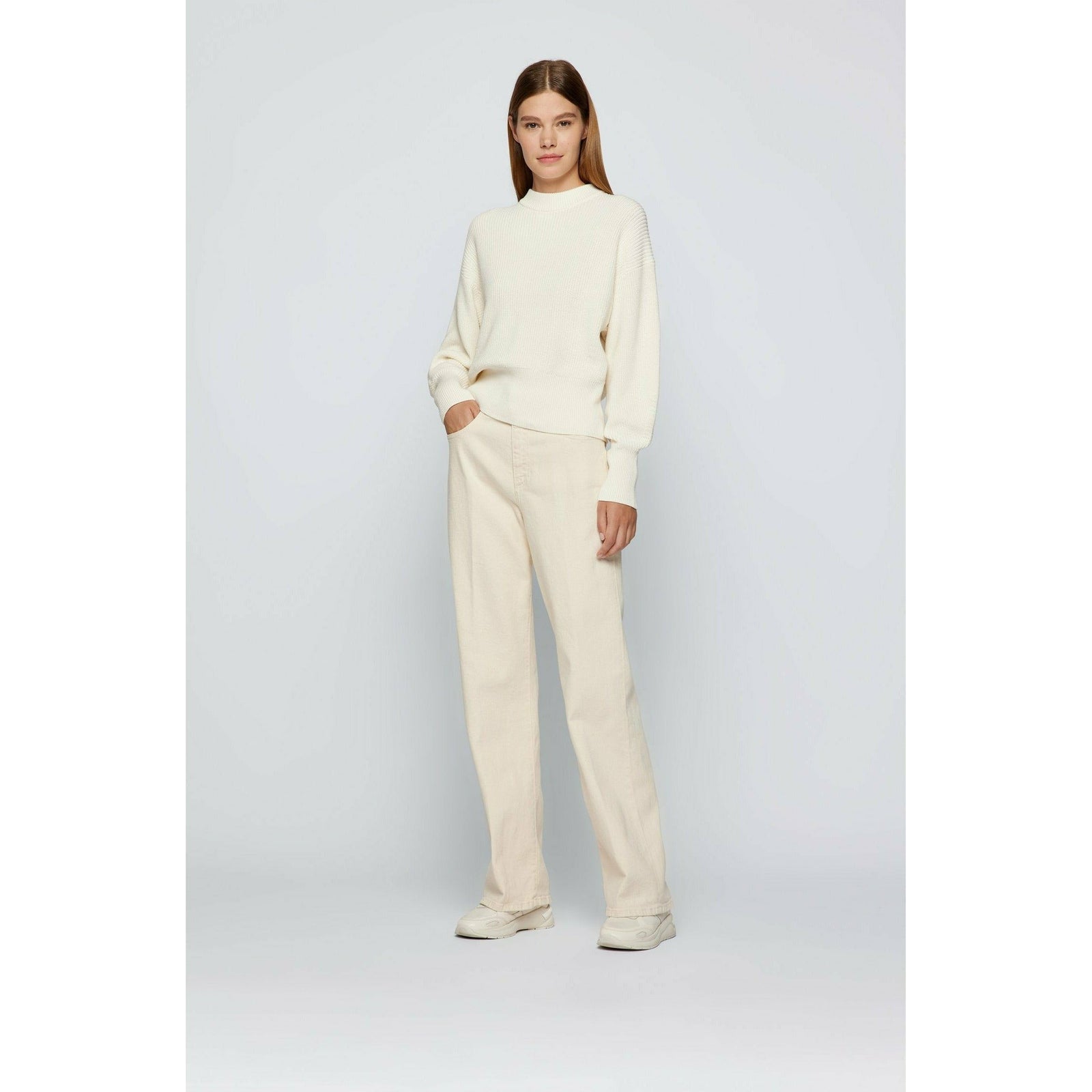 RELAXED-FIT SWEATER IN ORGANIC COTTON AND SILK - Yooto