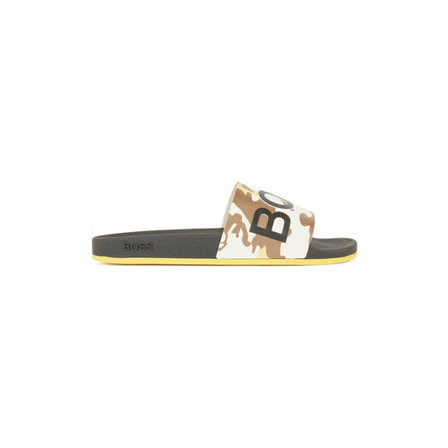 Load image into Gallery viewer, ITALIAN-MADE SLIDES WITH CAMOUFLAGE PRINT AND MONOGRAM SOLE - Yooto
