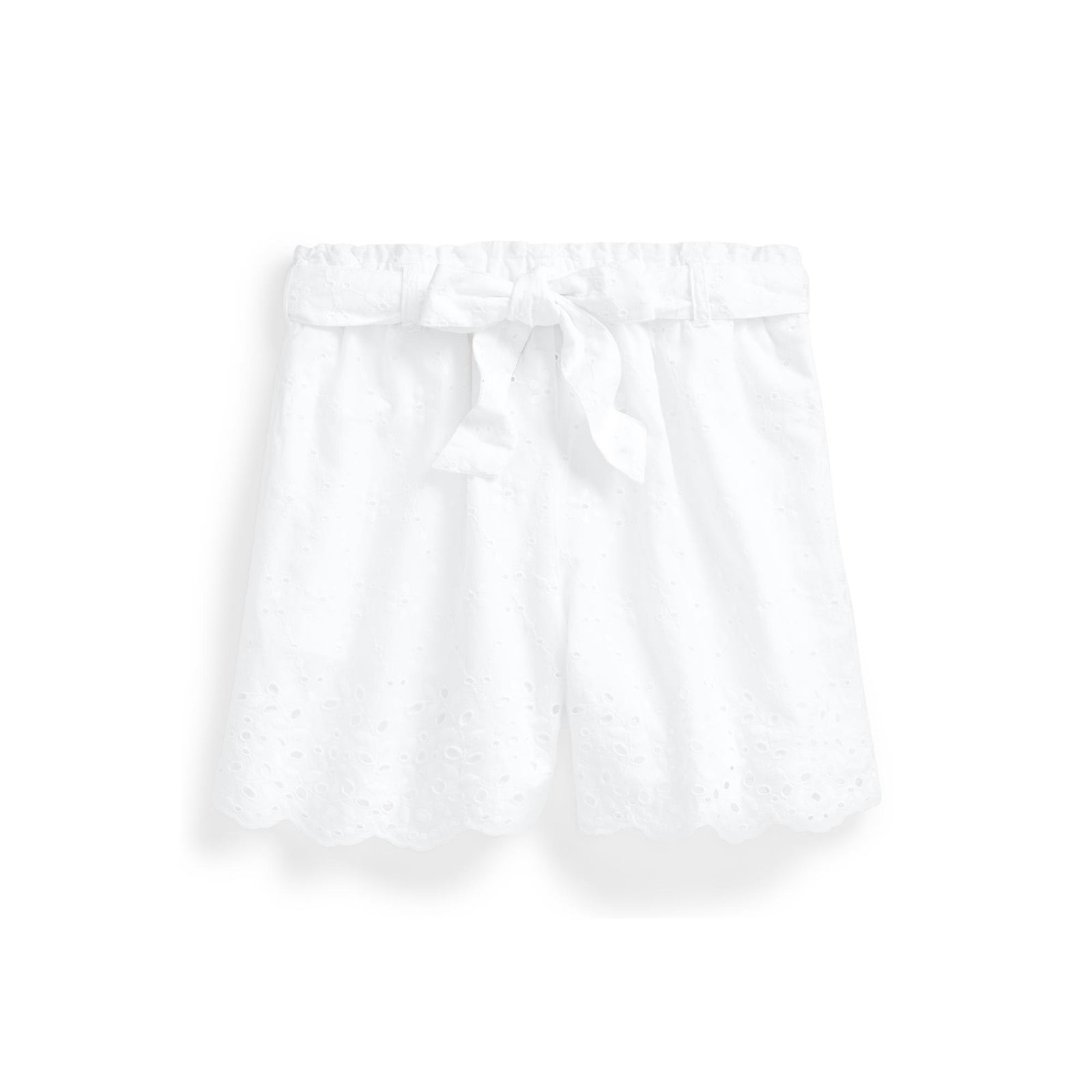 BELTED EYELET COTTON PULL-ON SHORT - Yooto