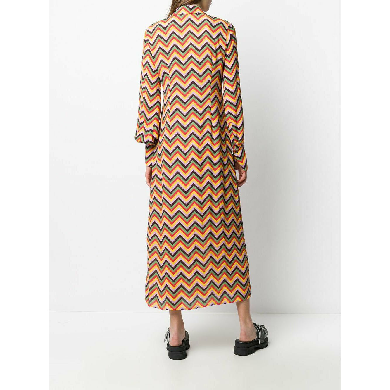 ZIGZAG PRINT SHIRTDRESS - Yooto