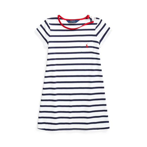 Load image into Gallery viewer, STRIPED COTTON JERSEY T-SHIRT DRESS - Yooto
