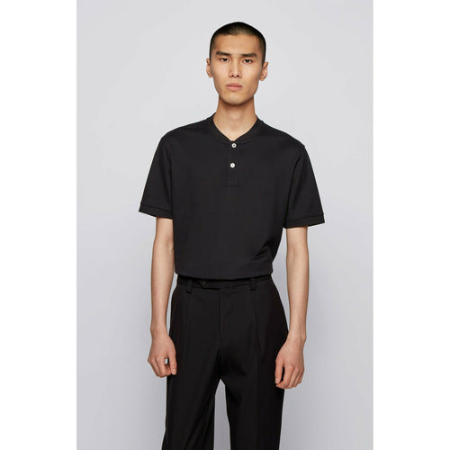 Load image into Gallery viewer, HENLEY-COLLAR POLO SHIRT IN MERCERISED-COTTON PIQUÉ - Yooto
