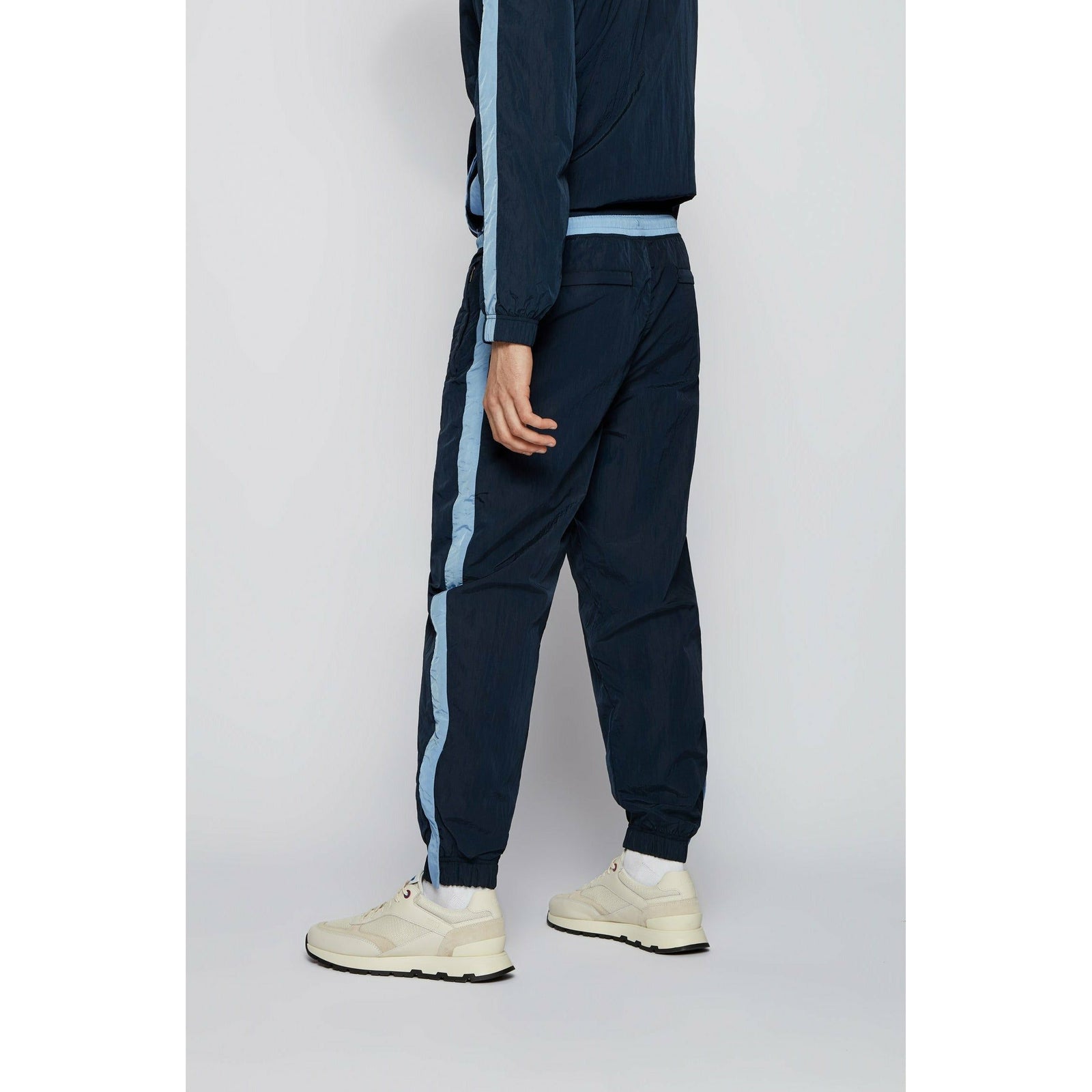 CONTRAST-TRIM TRACKSUIT BOTTOMS WITH EXCLUSIVE LOGO - Yooto