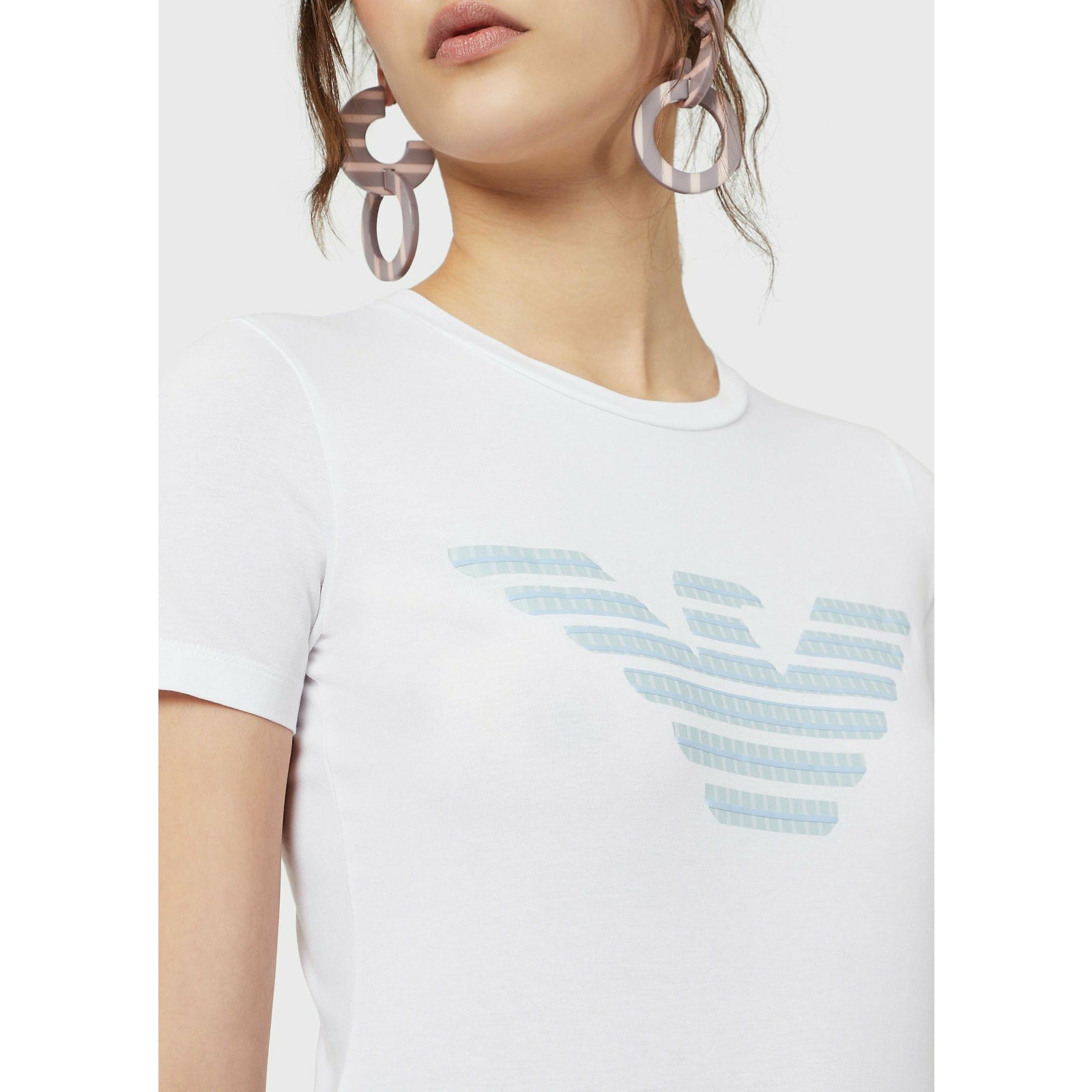 STRETCH JERSEY T-SHIRT WITH EAGLE PATTERN - Yooto