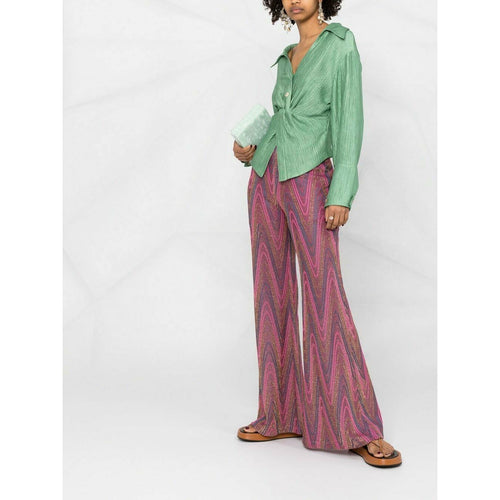 Load image into Gallery viewer, WAVE CHEVRON LUREX-KNIT TROUSERS - Yooto
