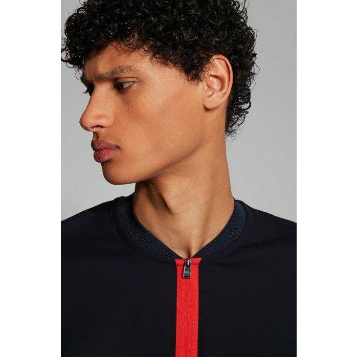 SLIM-FIT POLO SHIRT IN COTTON WITH ZIP NECK - Yooto