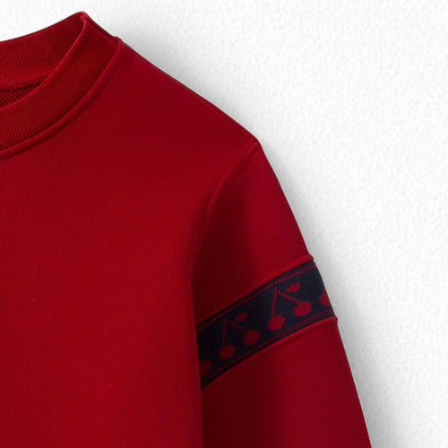 Load image into Gallery viewer, EMBROIDERED FLEECE DRESS RED - Yooto

