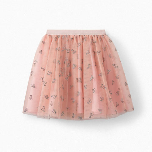 Load image into Gallery viewer, GIRLS&#39; GLITTERY CHERRY VOILE SKIRT MULTI-COLORED FADED - Yooto
