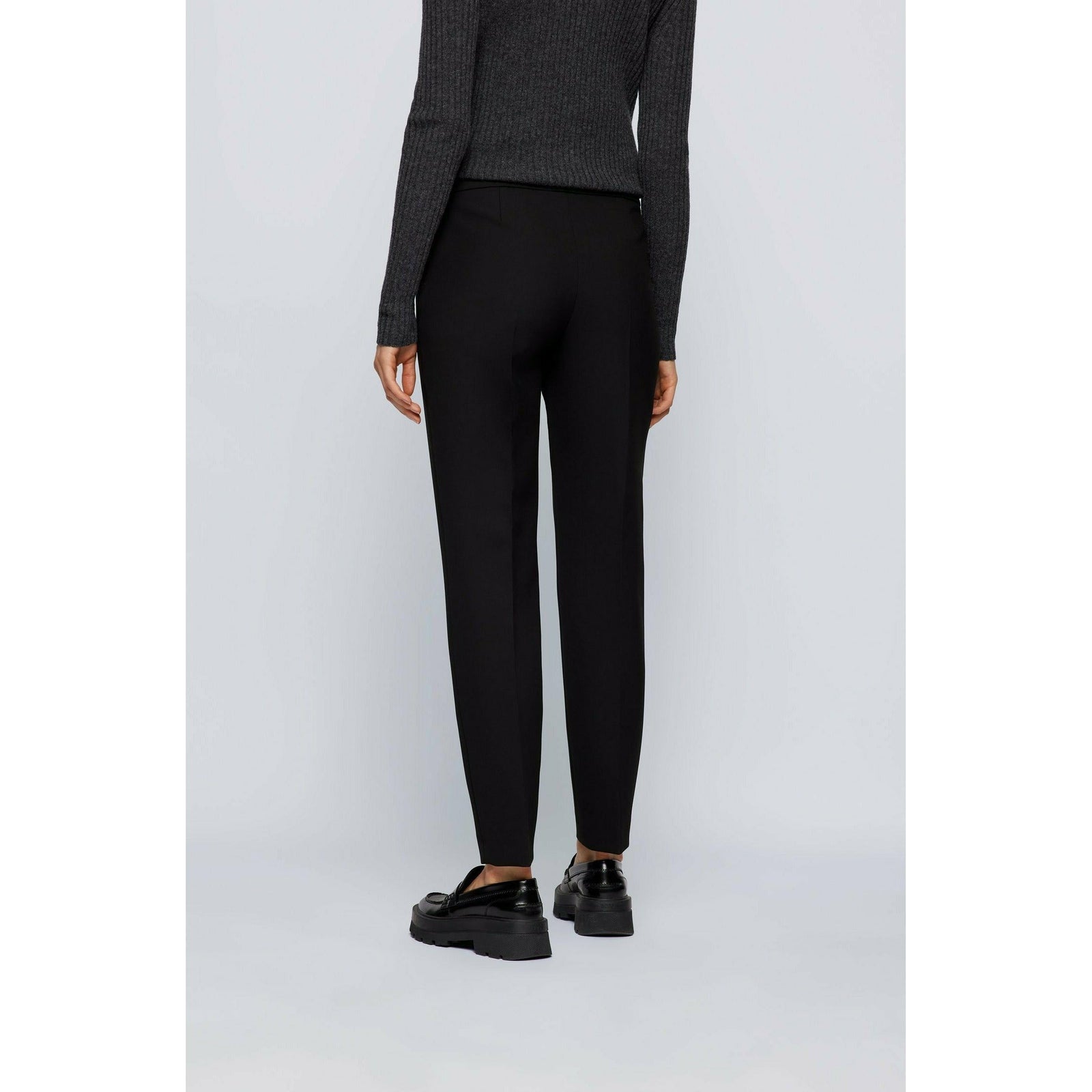 REGULAR-FIT TROUSERS IN STRETCH FABRIC WITH CROPPED LENGTH - Yooto