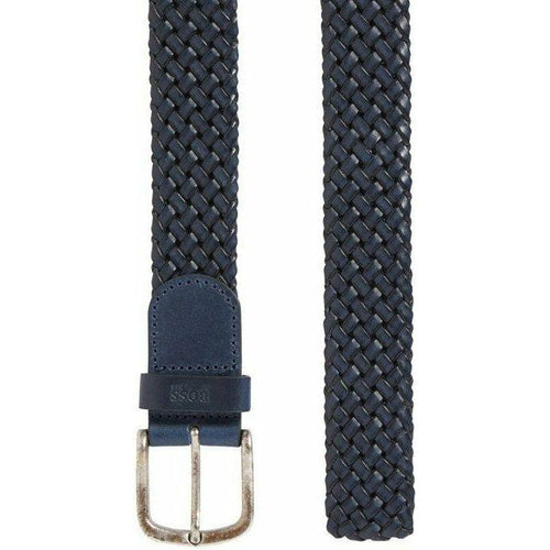 Load image into Gallery viewer, WOVEN-LEATHER BELT WITH LOGO-STAMPED KEEPER - Yooto
