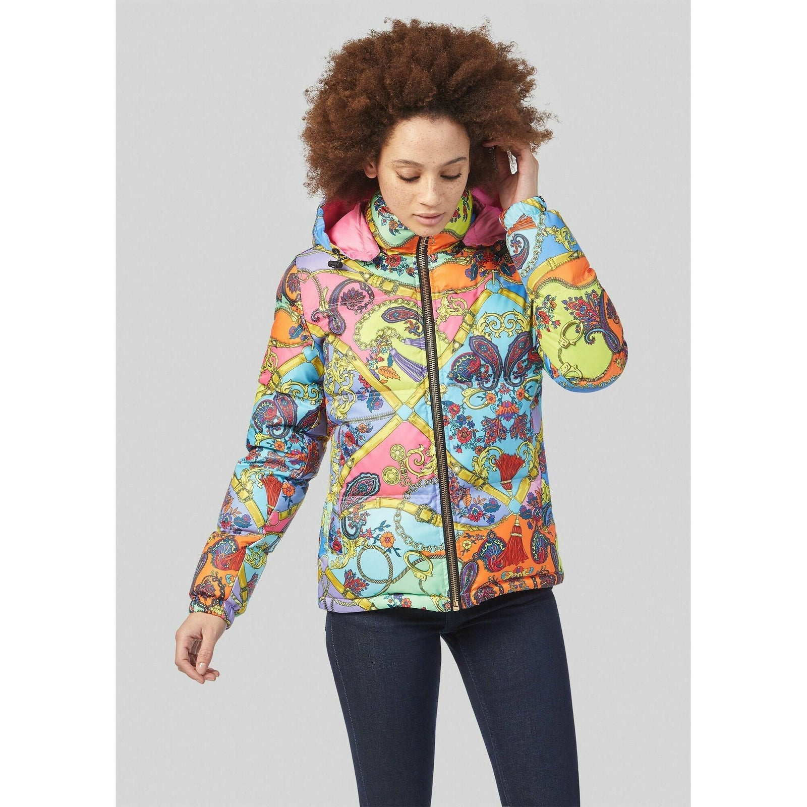 PAISLEY FANTASY PRINT PUFFER JACKET - Yooto