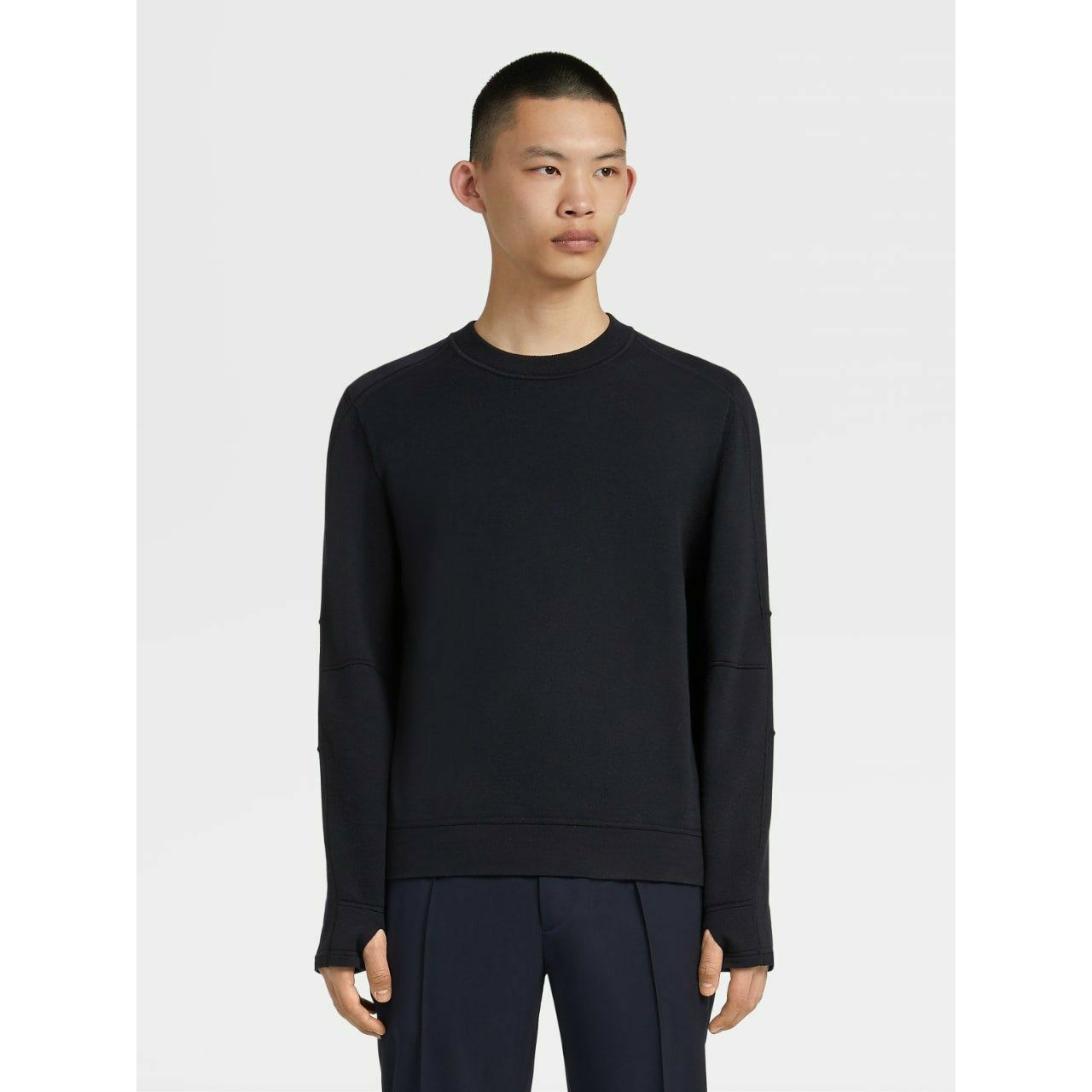 BLUE HIGH PERFORMANCE PACKAWAY WOOL KNIT CREWNECK - Yooto