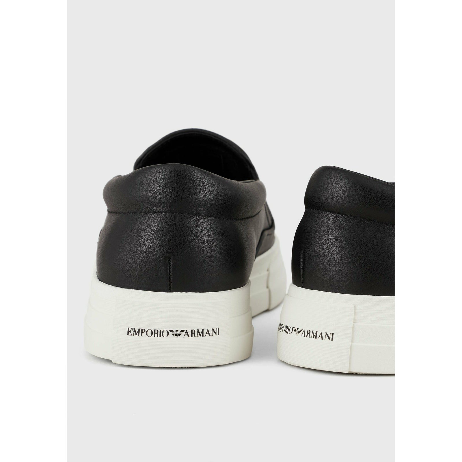 LEATHER SLIP-ONS WITH EMBOSSED LOGO - Yooto