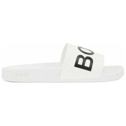 ITALIAN-MADE SLIDES WITH LOGO STRAP AND CONTOURED SOLE - Yooto