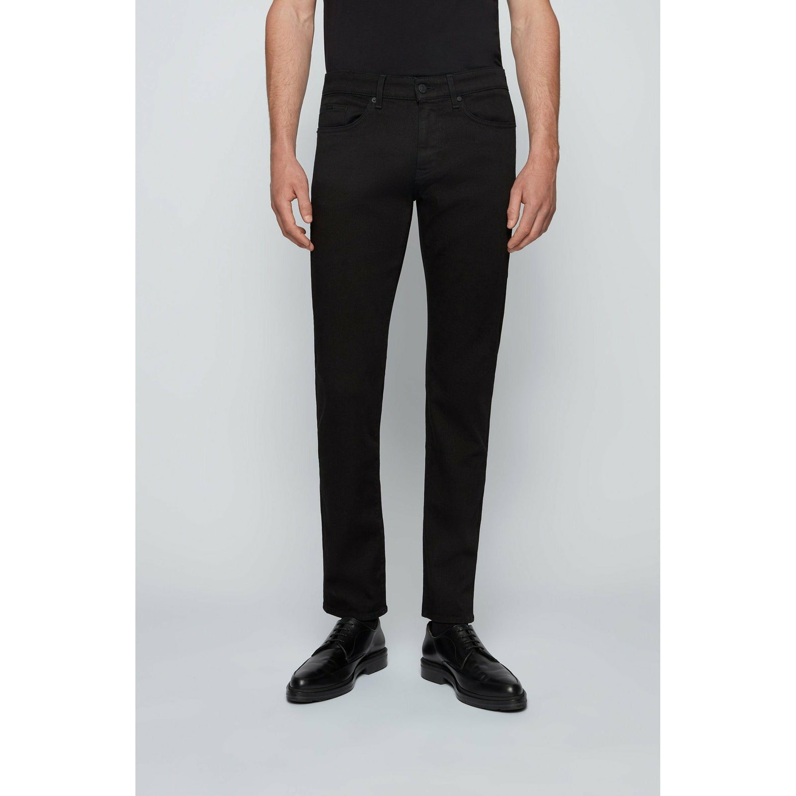 SLIM-FIT JEANS IN BLACK CASHMERE-TOUCH ITALIAN DENIM - Yooto