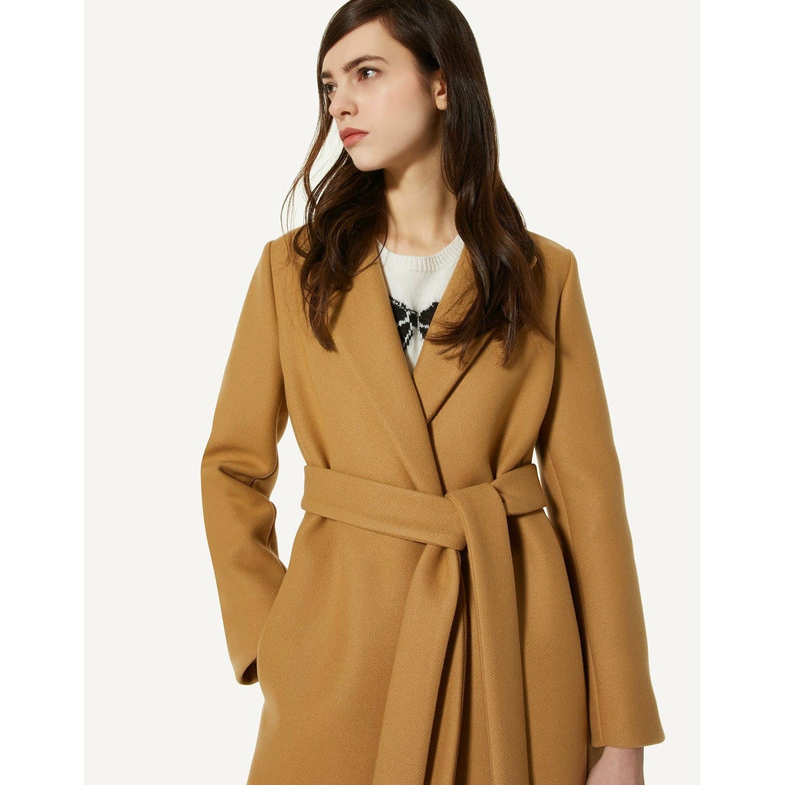 BELTED DOUBLE WOOL-CASHMERE COAT - Yooto