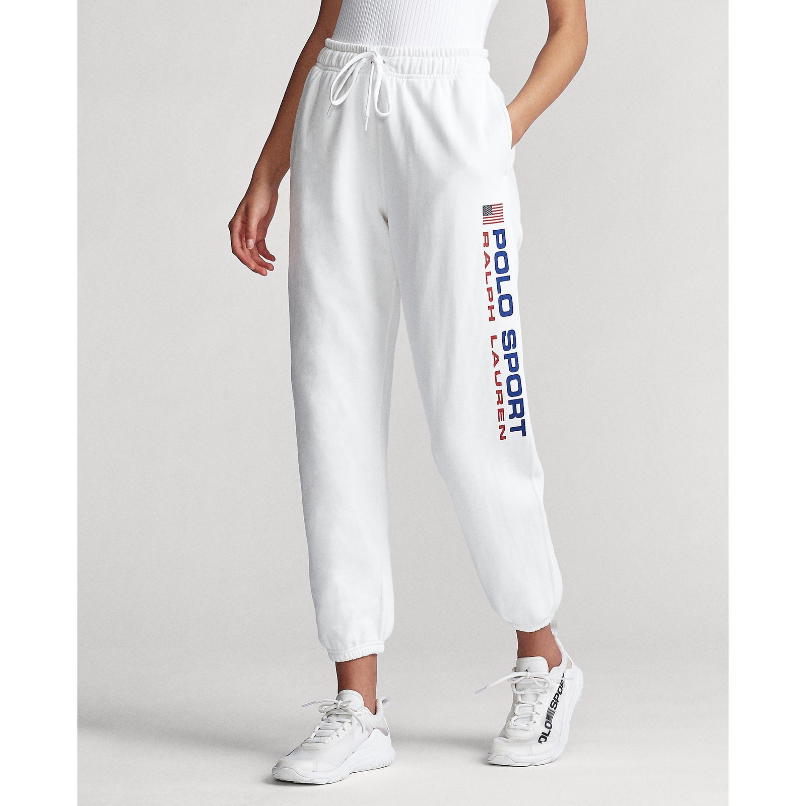 Womens Polo Ralph Lauren white Cropped Sweatpants