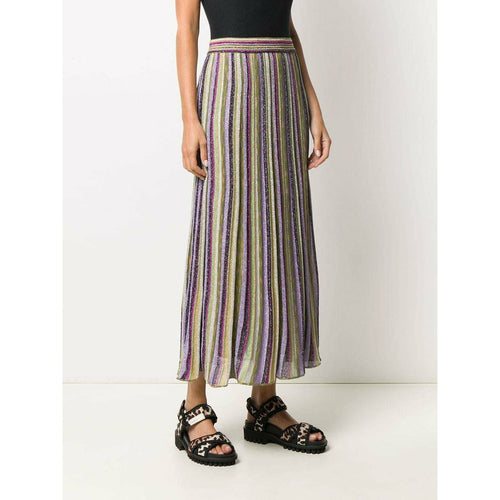 Load image into Gallery viewer, METALLIC STRIPED SKIRT - Yooto
