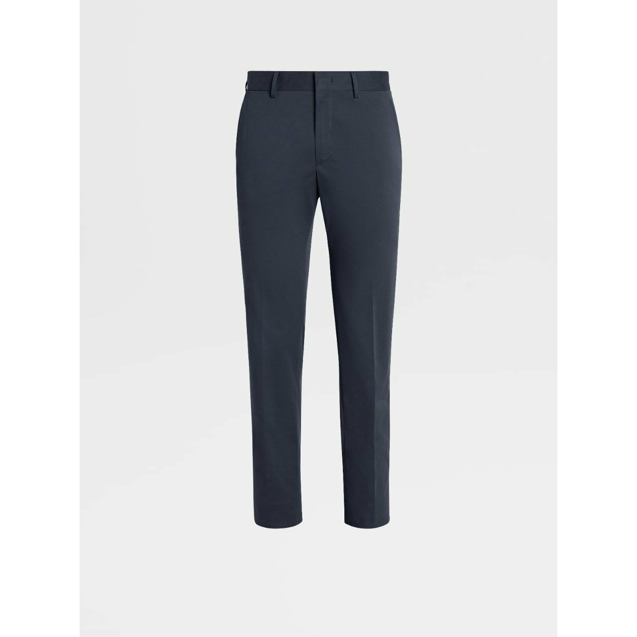 BLUE STRETCH COTTON TROUSERS - Yooto