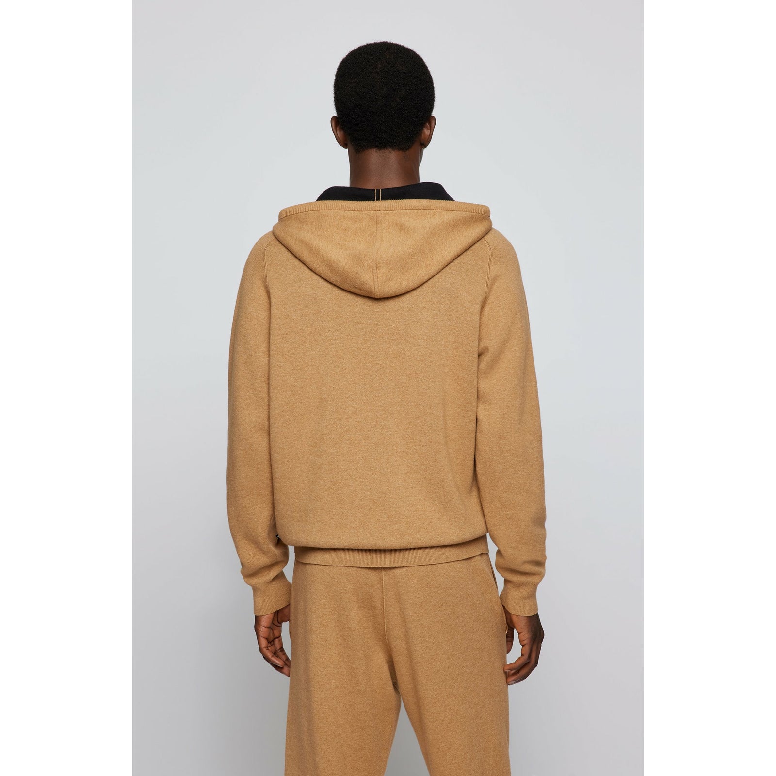 HOODED SWEATER IN COTTON AND WOOL WITH CONTRAST INTERIOR - Yooto