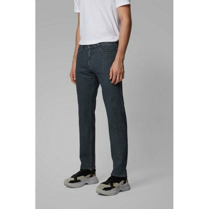 SLIM-FIT JEANS IN GREY CASHMERE-TOUCH DENIM - Yooto