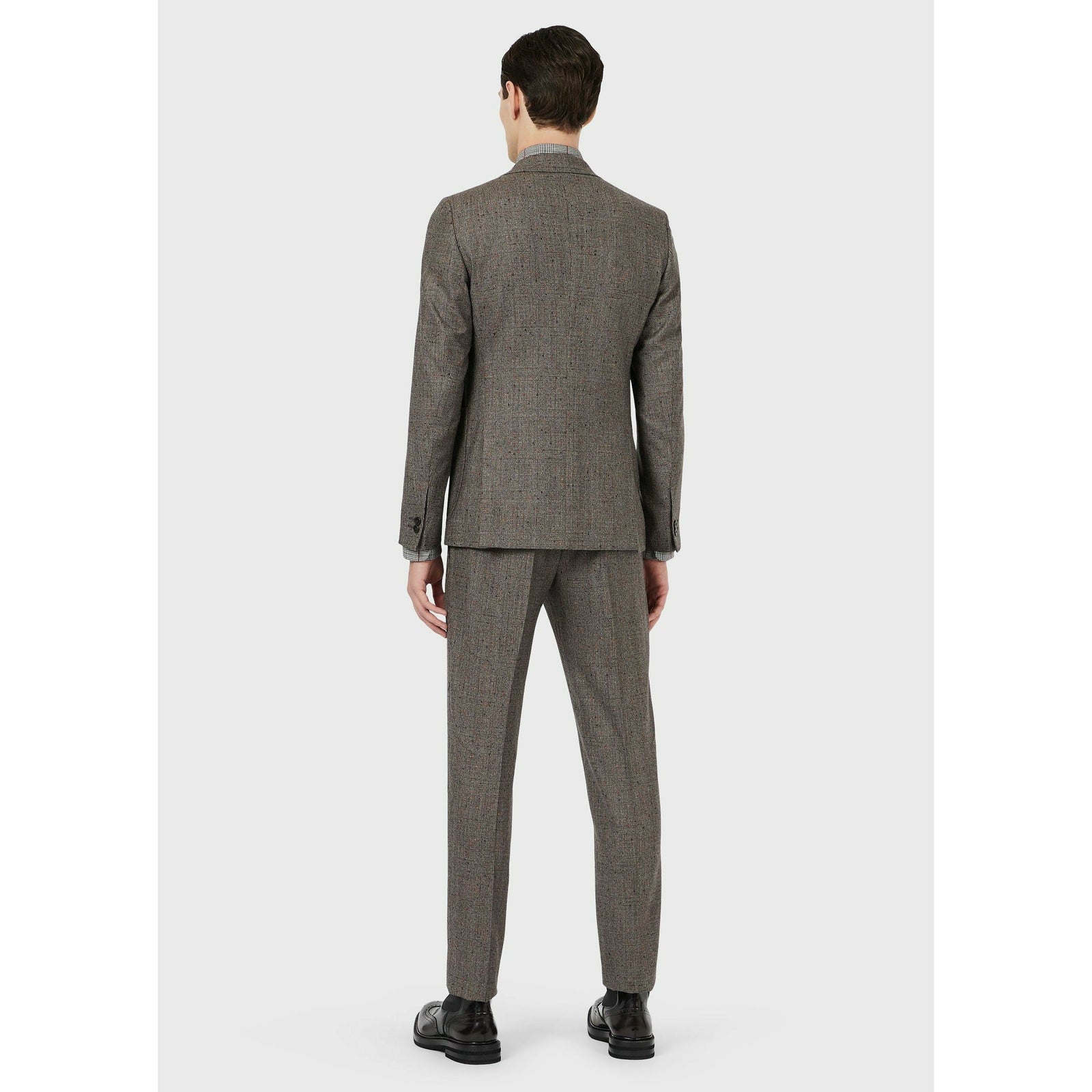 SINGLE-BREASTED, PRINCE OF WALES WOOL SUIT - Yooto